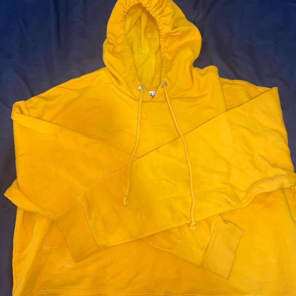 Yellow cropped hoodie